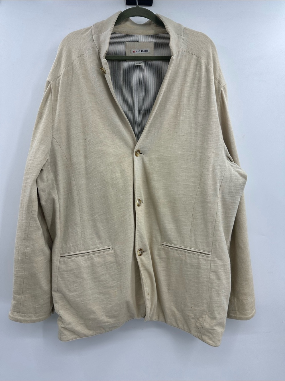 32 Bar Blues Lightweight Beige Button Up Shirt Jacket